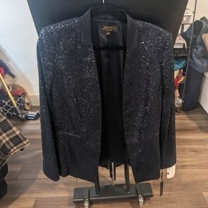 Tahari blue sequined blazer size 8
